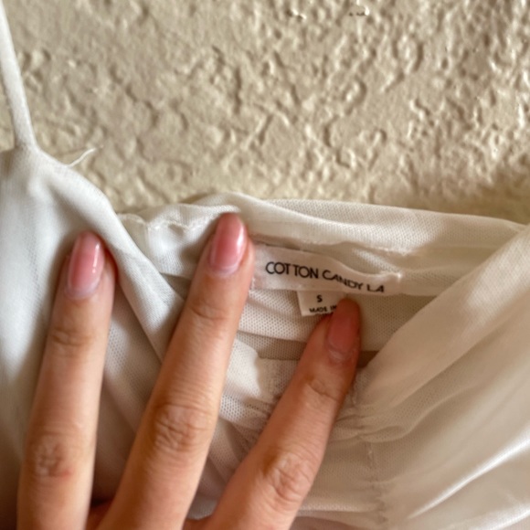 White Mesh Crop Top - Picture 2 of 2